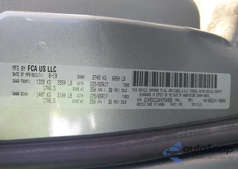 2019 Dodge Grand Caravan Sxt from USA, damaged, VIN 2C4RDGCG2KR754958